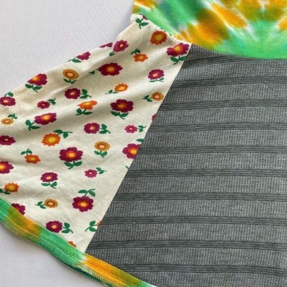 CourtneyCourtney Girls Green Dress 7/8 Sleeveless Halter Twirly Tie Dye Handmade - Picture 2 of 8